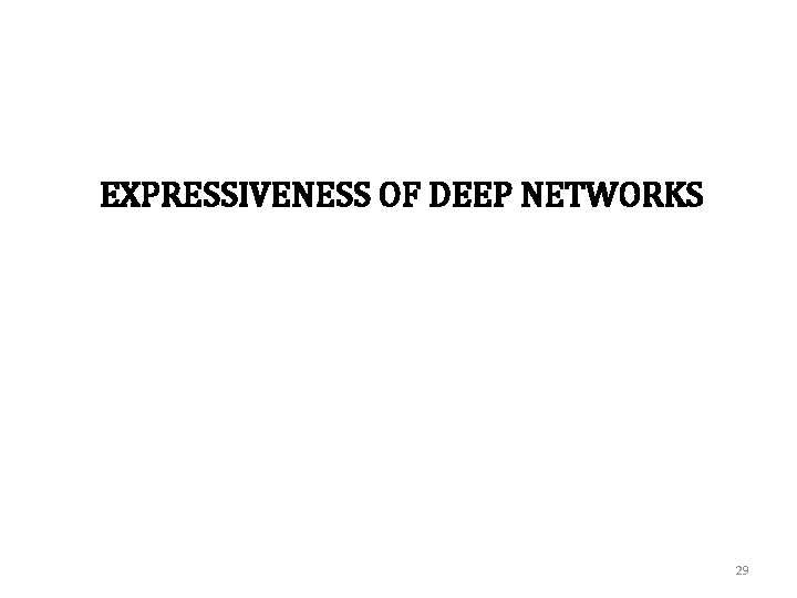 EXPRESSIVENESS OF DEEP NETWORKS 29 