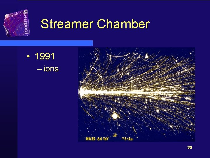 Streamer Chamber • 1991 – ions 30 