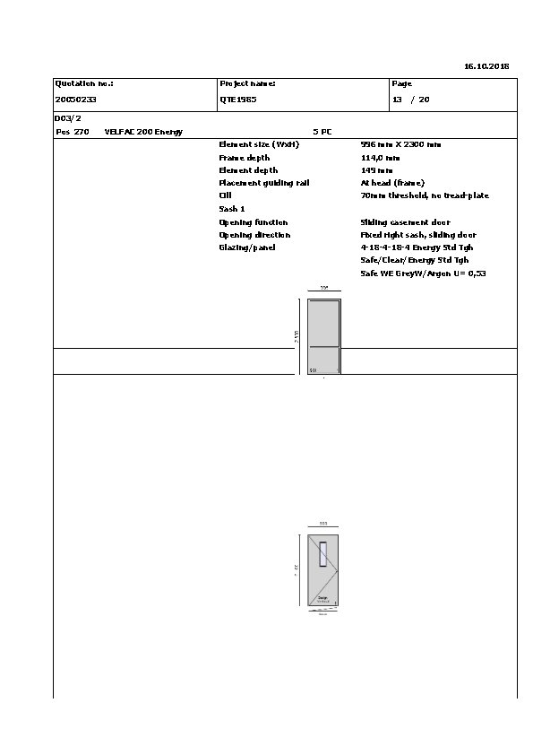 16. 10. 2018 Quotation no. : Project name: Page 20050233 QTE 1985 13 /