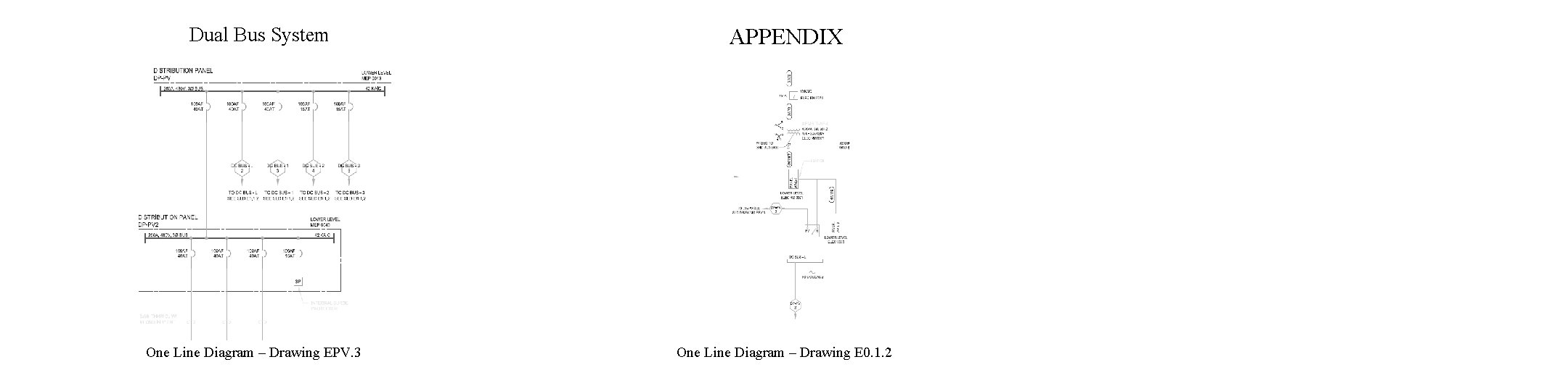Dual Bus System One Line Diagram – Drawing EPV. 3 APPENDIX One Line Diagram