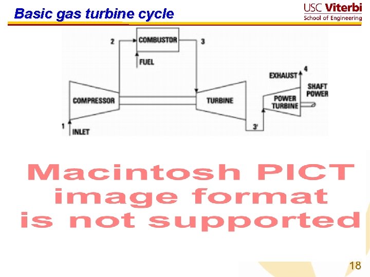 Basic gas turbine cycle 18 