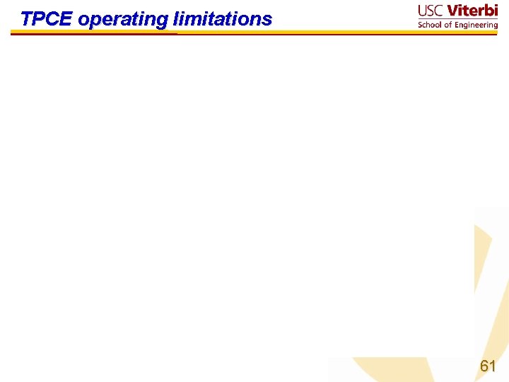 TPCE operating limitations 61 
