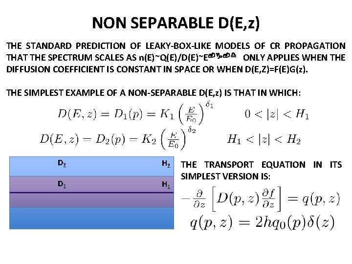 NON SEPARABLE D(E, z) THE STANDARD PREDICTION OF LEAKY-BOX-LIKE MODELS OF CR PROPAGATION THAT