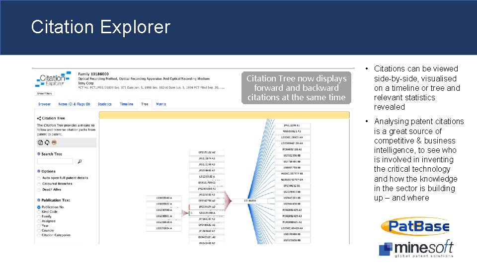 Citation Explorer Citation Tree now displays forward and backward citations at the same time