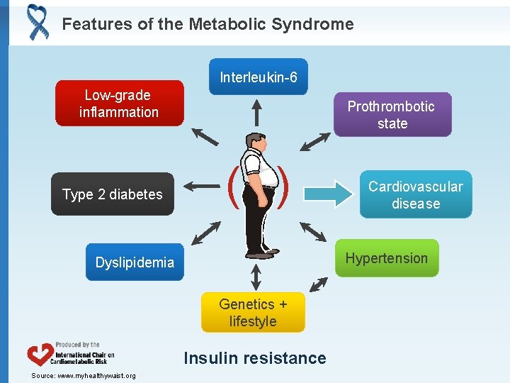 Features of the Metabolic Syndrome Interleukin-6 Low-grade inflammation ( ( Type 2 diabetes Prothrombotic