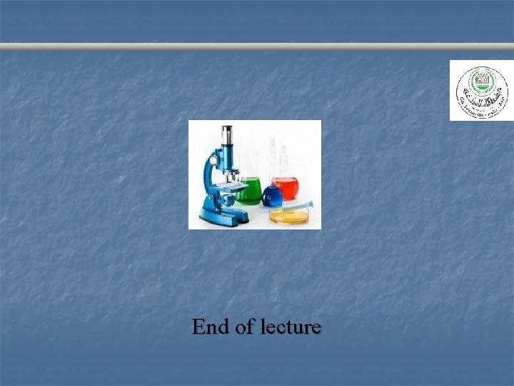 End of lecture 