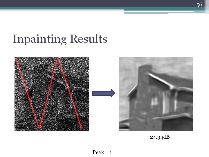 56 Inpainting Results 24. 34 d. B Peak = 1 