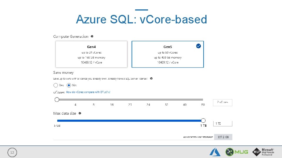 Azure SQL: v. Core-based 12 