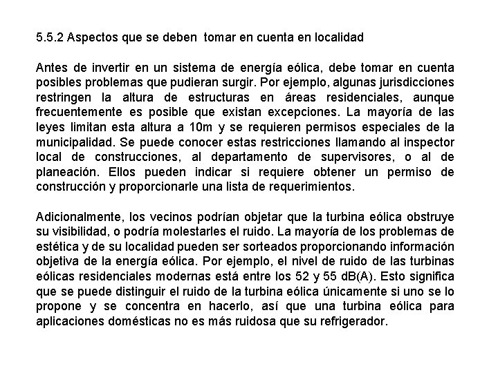 5. 5. 2 Aspectos que se deben tomar en cuenta en localidad Antes de