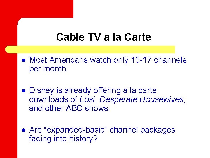 Cable TV a la Carte l Most Americans watch only 15 -17 channels per