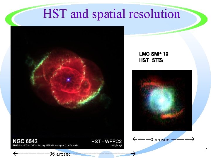 HST and spatial resolution LMC SMP 10 HST STIS -----3 arcsec ------- ------35 arcsec