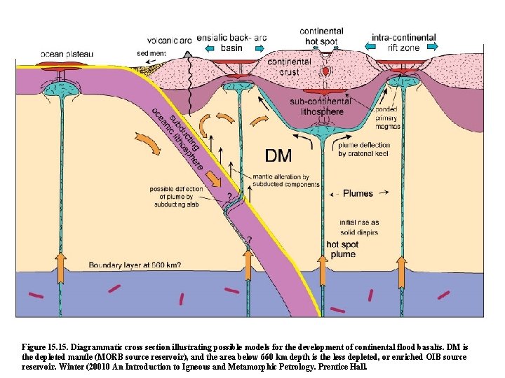 Figure 15. Diagrammatic cross section illustrating possible models for the development of continental flood