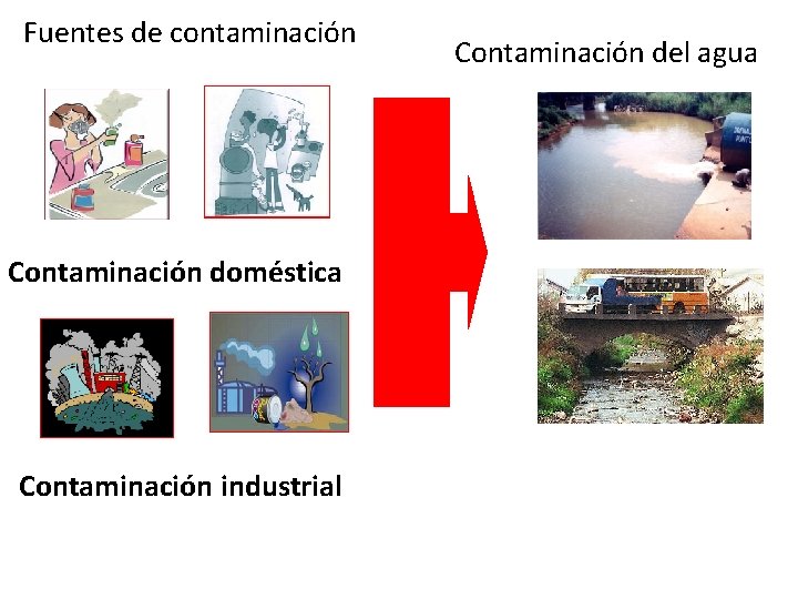 Fuentes de contaminación Contaminación doméstica Contaminación industrial Contaminación del agua 