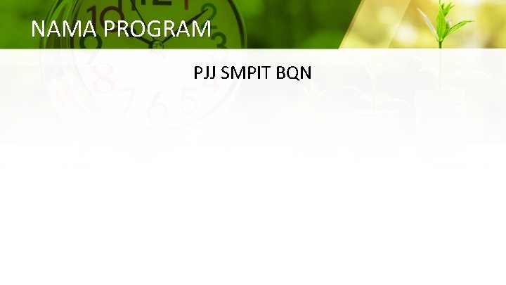 NAMA PROGRAM PJJ SMPIT BQN 