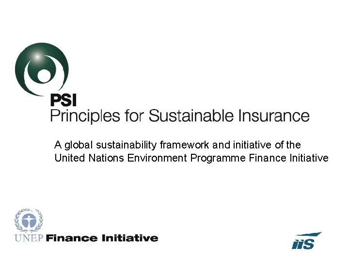 A global sustainability framework and initiative of the United Nations Environment Programme Finance Initiative