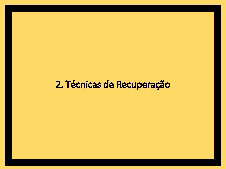 2. Técnicas de Recuperação 