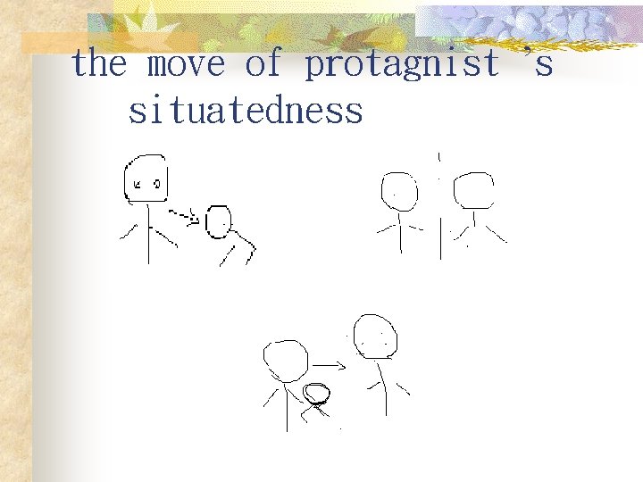 the move of protagnist ’s situatedness 