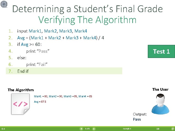 Determining a Student’s Final Grade Verifying The Algorithm 1. 2. 3. 4. 5. 6.