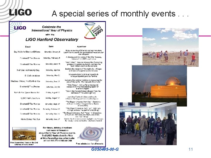 A special series of monthly events. . . G 050495 -00 -G 11 