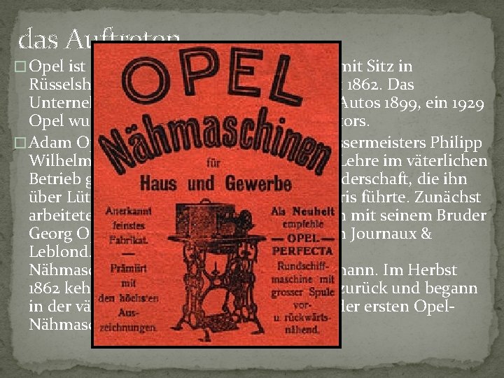 das Auftreten � Opel ist die deutsche Automobilhersteller mit Sitz in Rüsselsheim die von