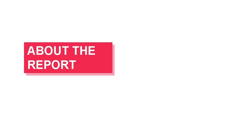 ABOUT THE REPORT ABOUT THE REPORT