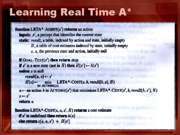 Learning Real Time A* Learning Real Time A*