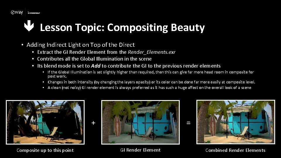  Lesson Topic: Compositing Beauty • Adding Indirect Light on Top of the Direct
