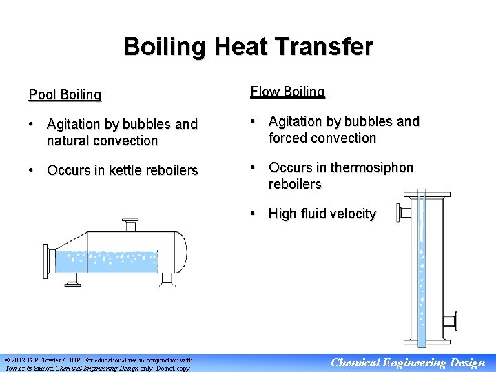 Boiling Heat Transfer Pool Boiling Flow Boiling • Agitation by bubbles and natural convection