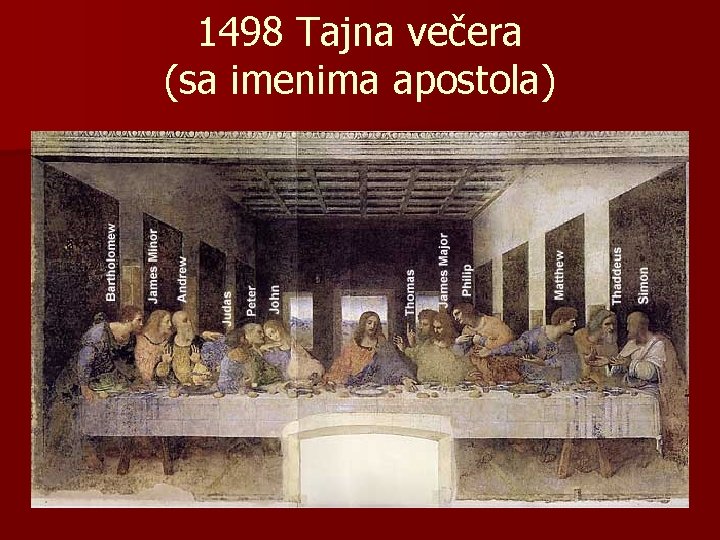 1498 Tajna večera (sa imenima apostola) 