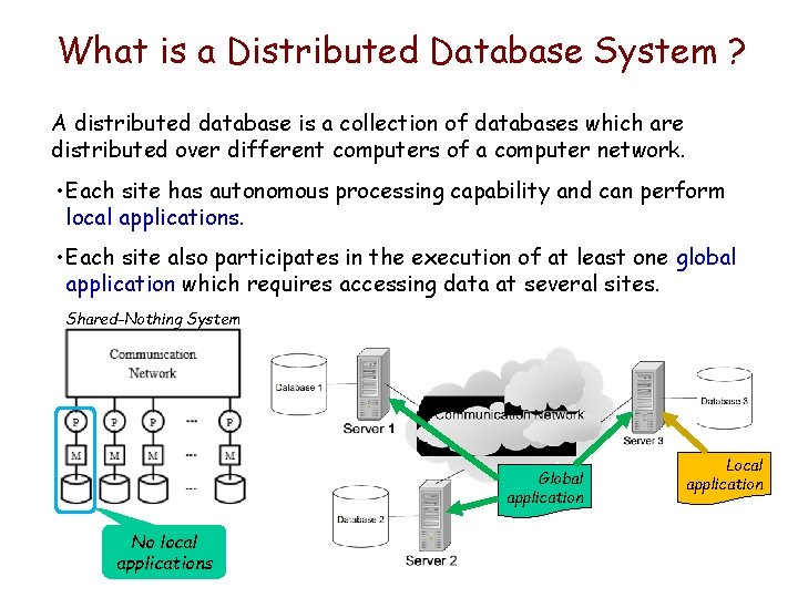What is a Distributed Database System ? A distributed database is a collection of