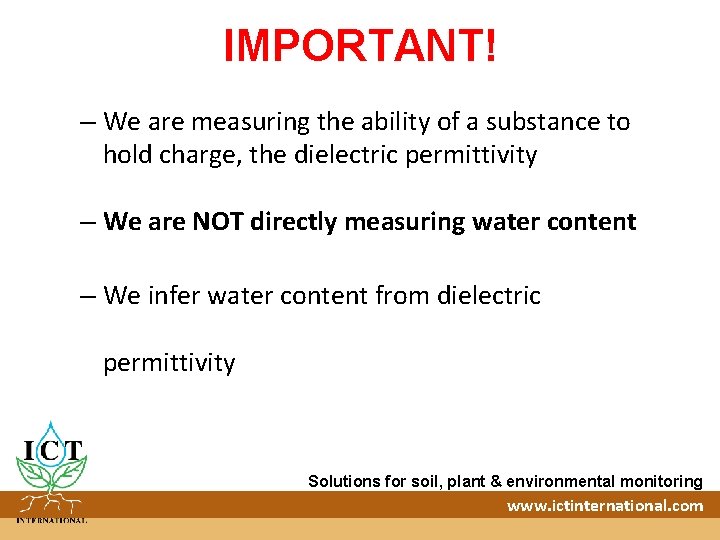 IMPORTANT! – We are measuring the ability of a substance to hold charge, the