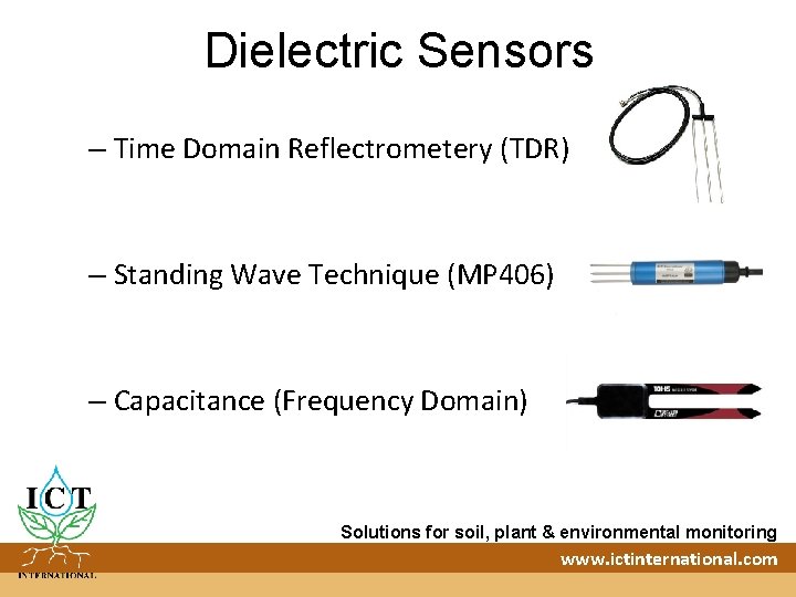 Dielectric Sensors – Time Domain Reflectrometery (TDR) – Standing Wave Technique (MP 406) –