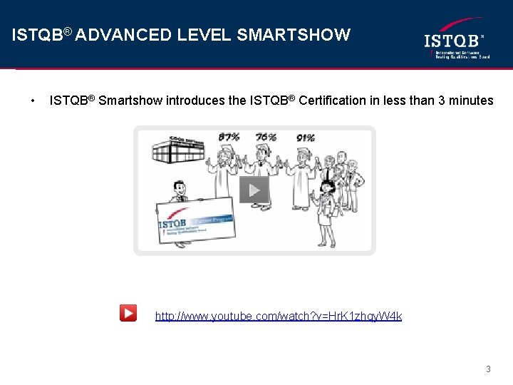 ISTQB® ADVANCED LEVEL SMARTSHOW • ISTQB® Smartshow introduces the ISTQB® Certification in less than