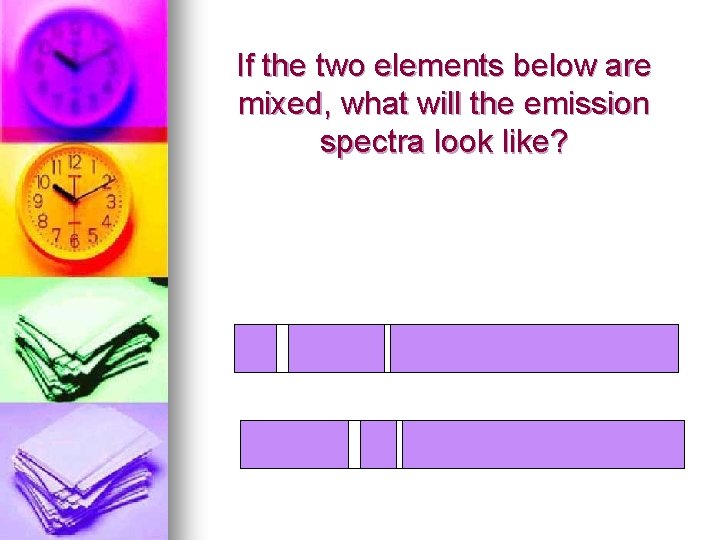 If the two elements below are mixed, what will the emission spectra look like?