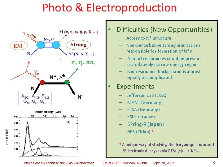 Photo & Electroproduction • Difficulties (New Opportunities) – Access to N* structure – Non-perturbative