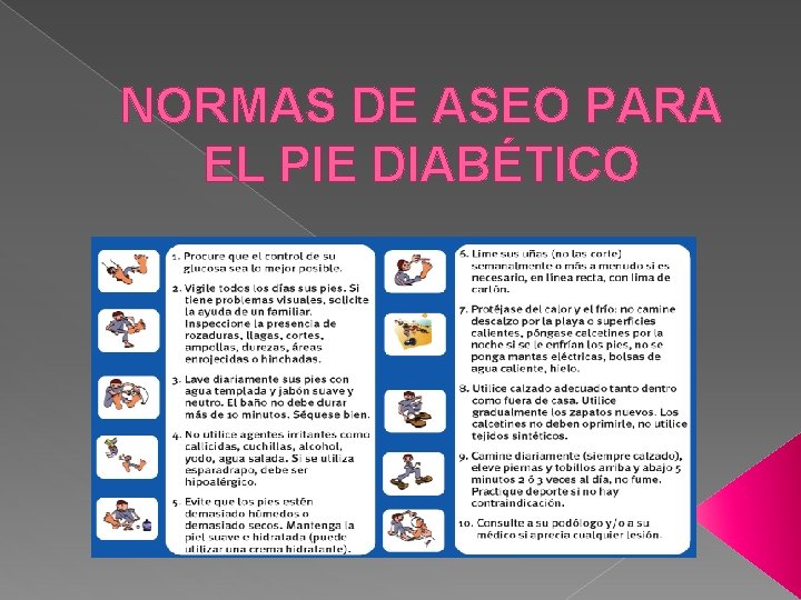 NORMAS DE ASEO PARA EL PIE DIABÉTICO 