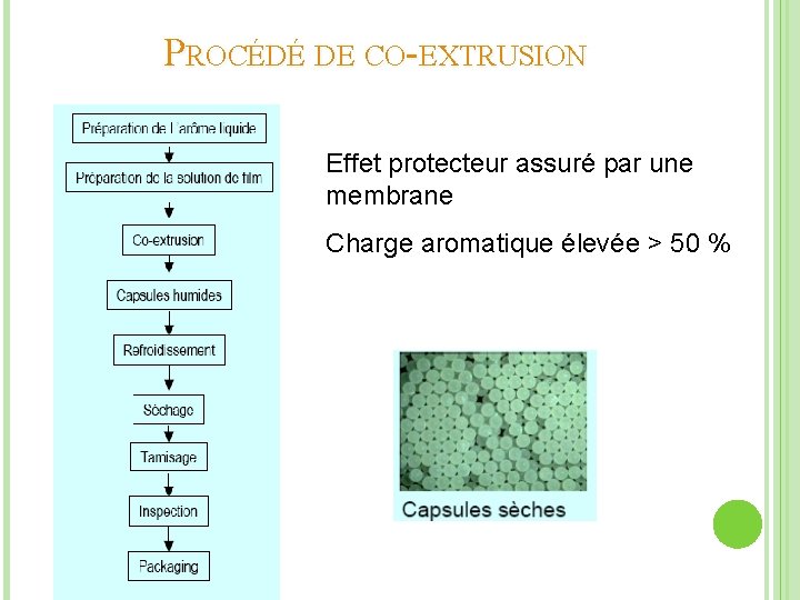 PROCÉDÉ DE CO-EXTRUSION Effet protecteur assuré par une membrane Charge aromatique élevée > 50