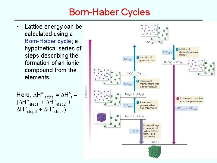 Born-Haber Cycles • Lattice energy can be calculated using a Born-Haber cycle; a hypothetical
