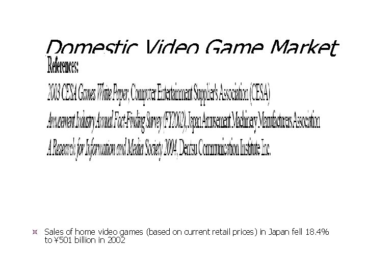Domestic Video Game Market Sales of home video games (based on current retail prices)