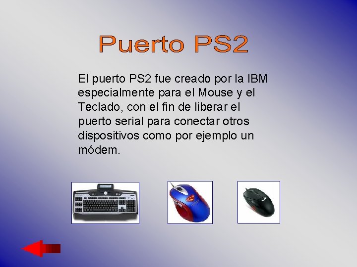 El puerto PS 2 fue creado por la IBM especialmente para el Mouse y