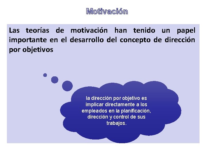 Motivación Las teorías motivación han tenido un papel Proceso de donde el individuo adquiere