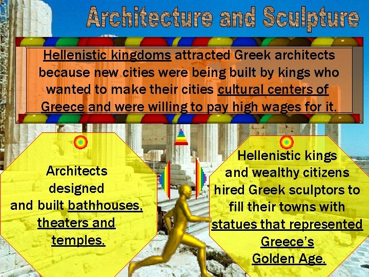 Hellenistic kingdoms attracted Greek architects because new cities were being built by kings who
