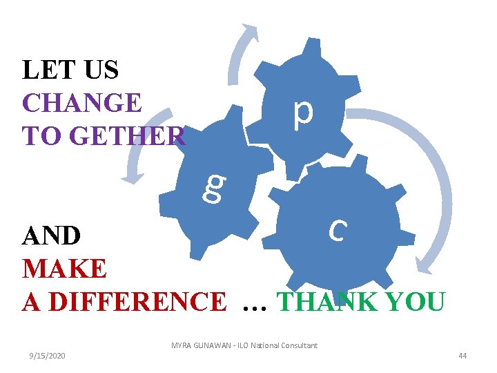 LET US CHANGE TO GETHER p g c AND MAKE A DIFFERENCE … THANK