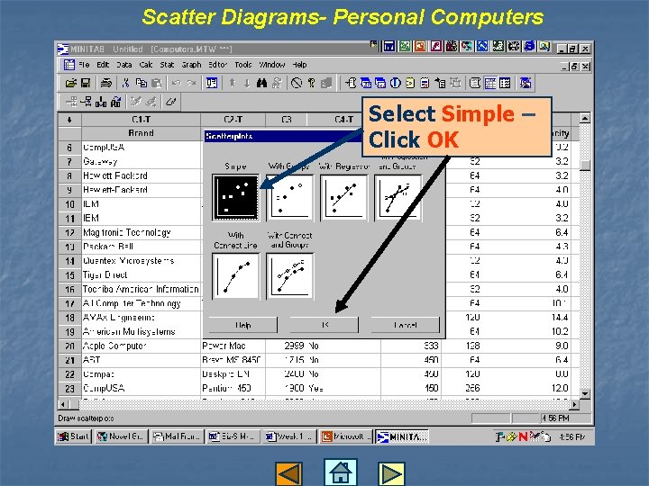 Scatter Diagrams- Personal Computers Select Simple – Click OK 