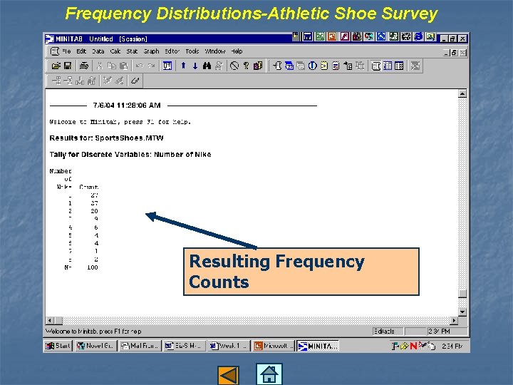 Frequency Distributions-Athletic Shoe Survey Resulting Frequency Counts 