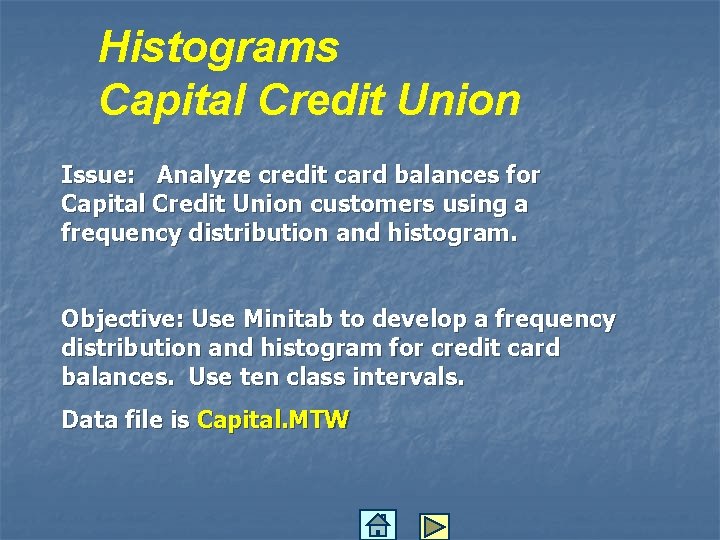 Histograms Capital Credit Union Issue: Analyze credit card balances for Capital Credit Union customers