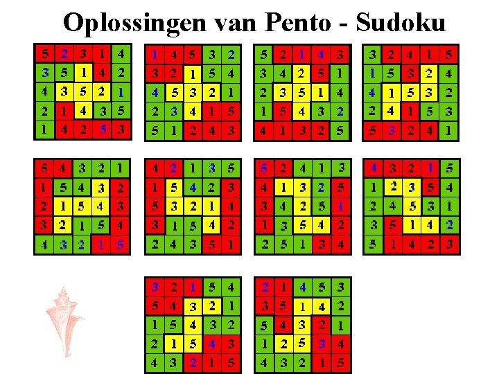 Oplossingen van Pento - Sudoku 