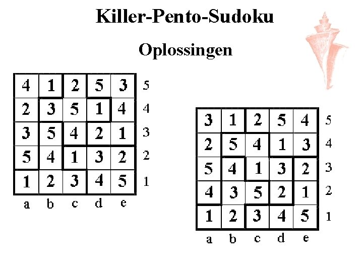 Killer-Pento-Sudoku Oplossingen 