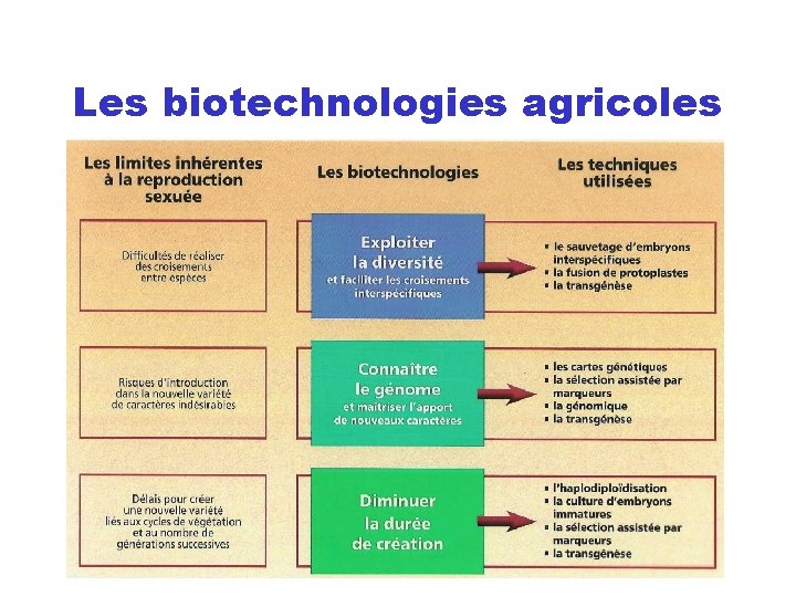 Les biotechnologies agricoles 