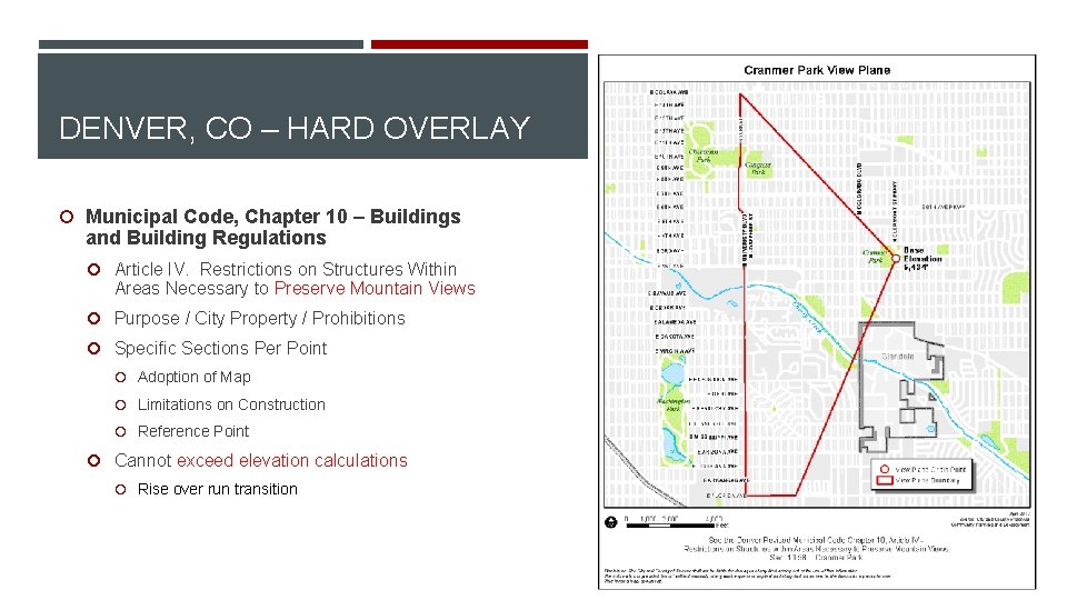 DENVER, CO – HARD OVERLAY Municipal Code, Chapter 10 – Buildings and Building Regulations